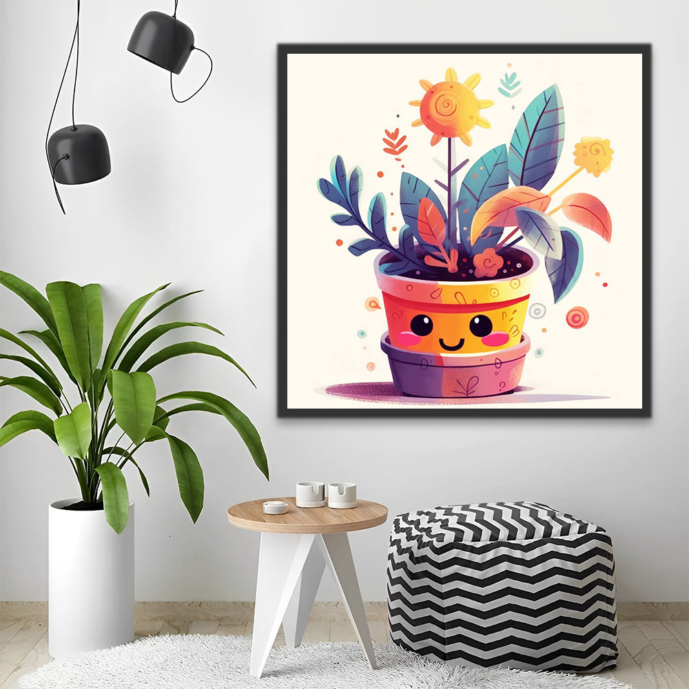 Cute Cartoon Bonsai Paint by Numbers for Kids