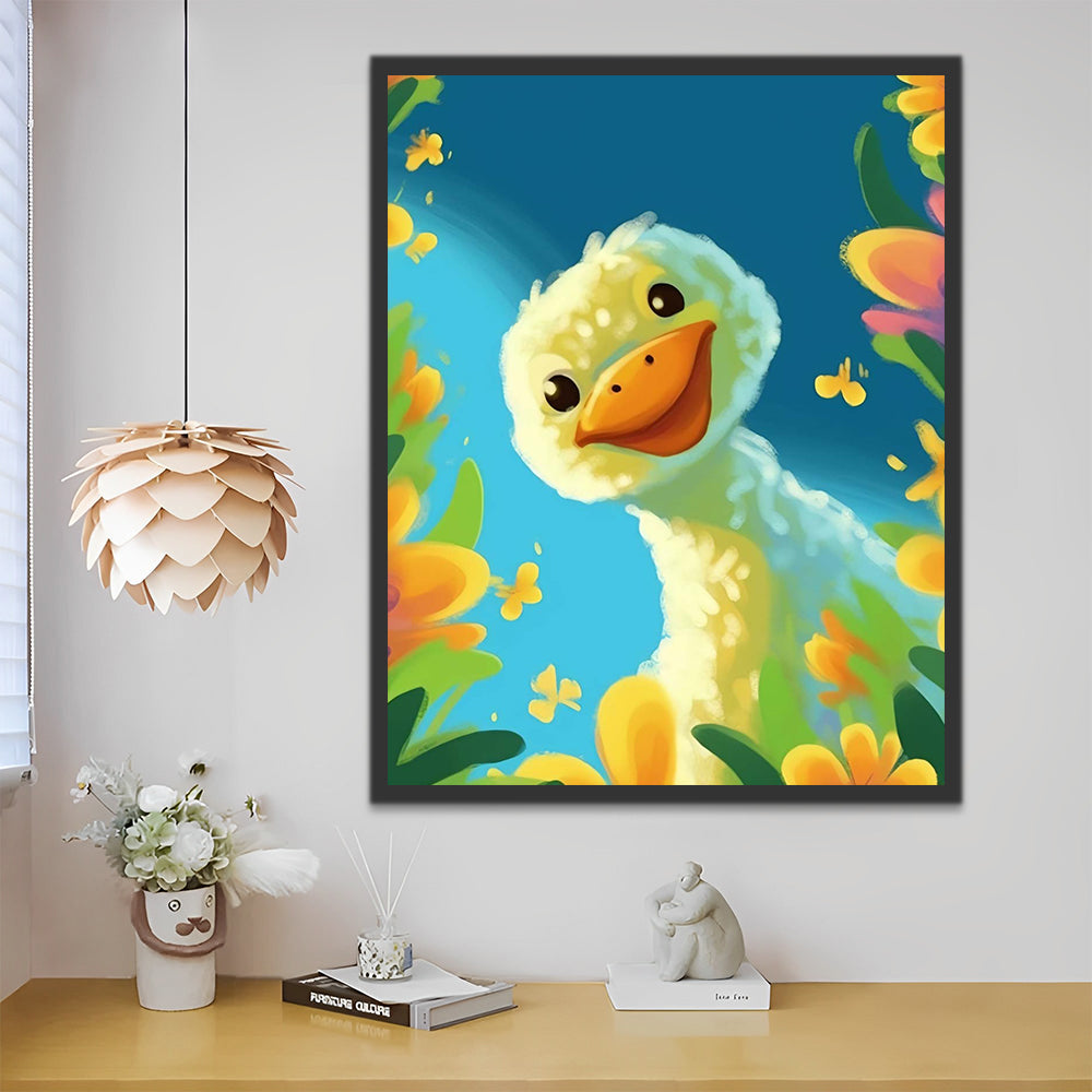 Cute Cartoon Duck Paint by Numbers for Kids