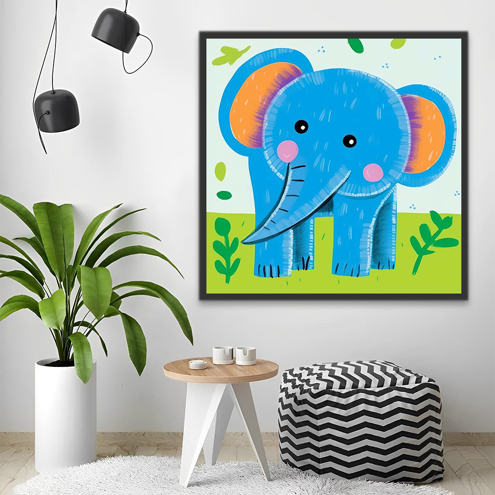 Cute Cartoon Elephant Paint by Numbers for Kids