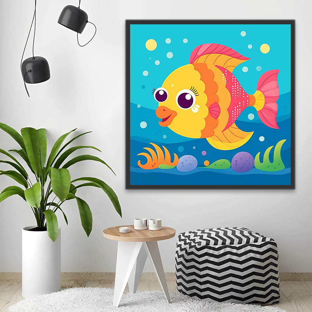 Cute Cartoon Fish Paint by Numbers for Kids