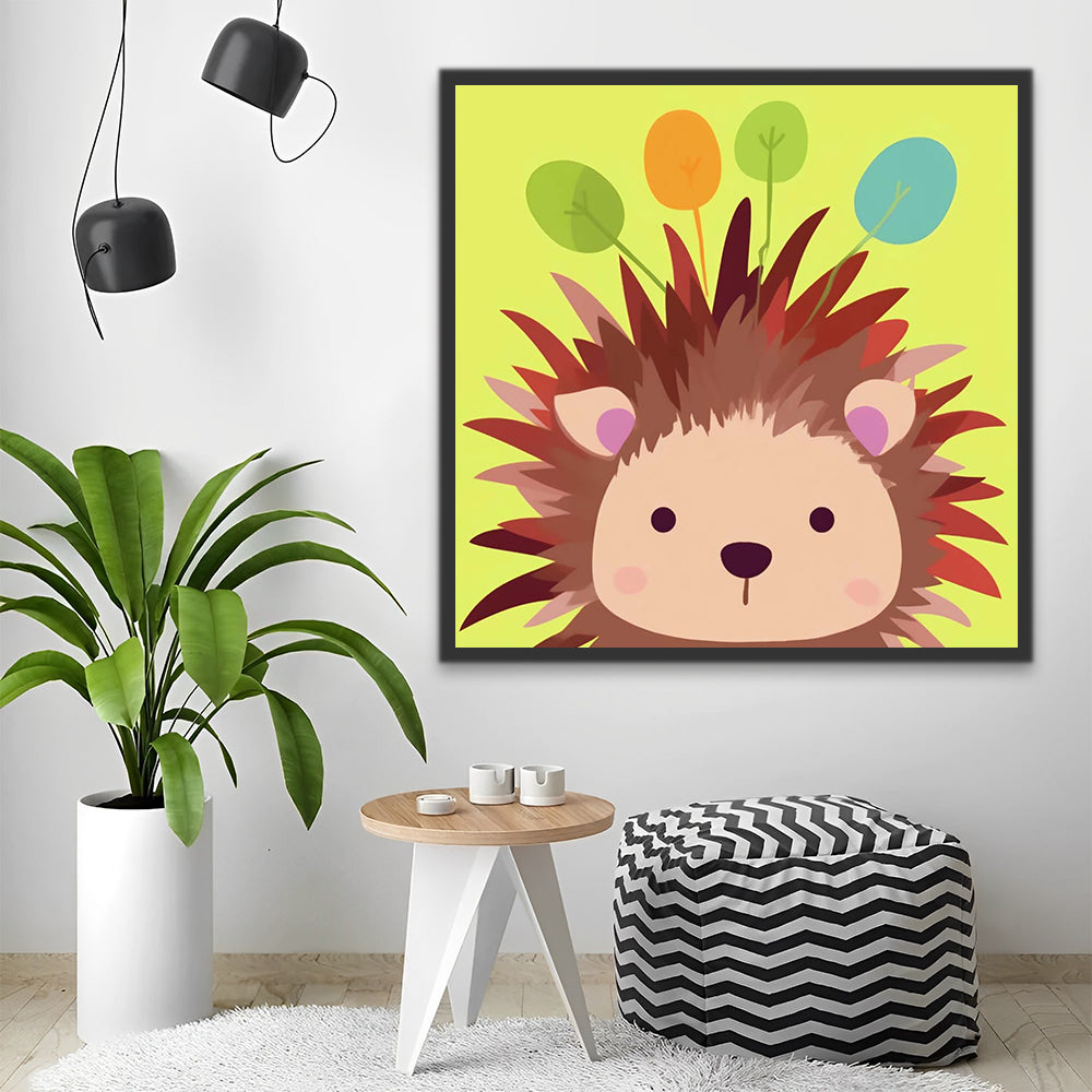 Cute Cartoon Hedgehog Paint by Numbers for Kids