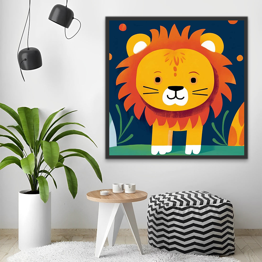 Cute Cartoon Lion Paint by Numbers for Kids