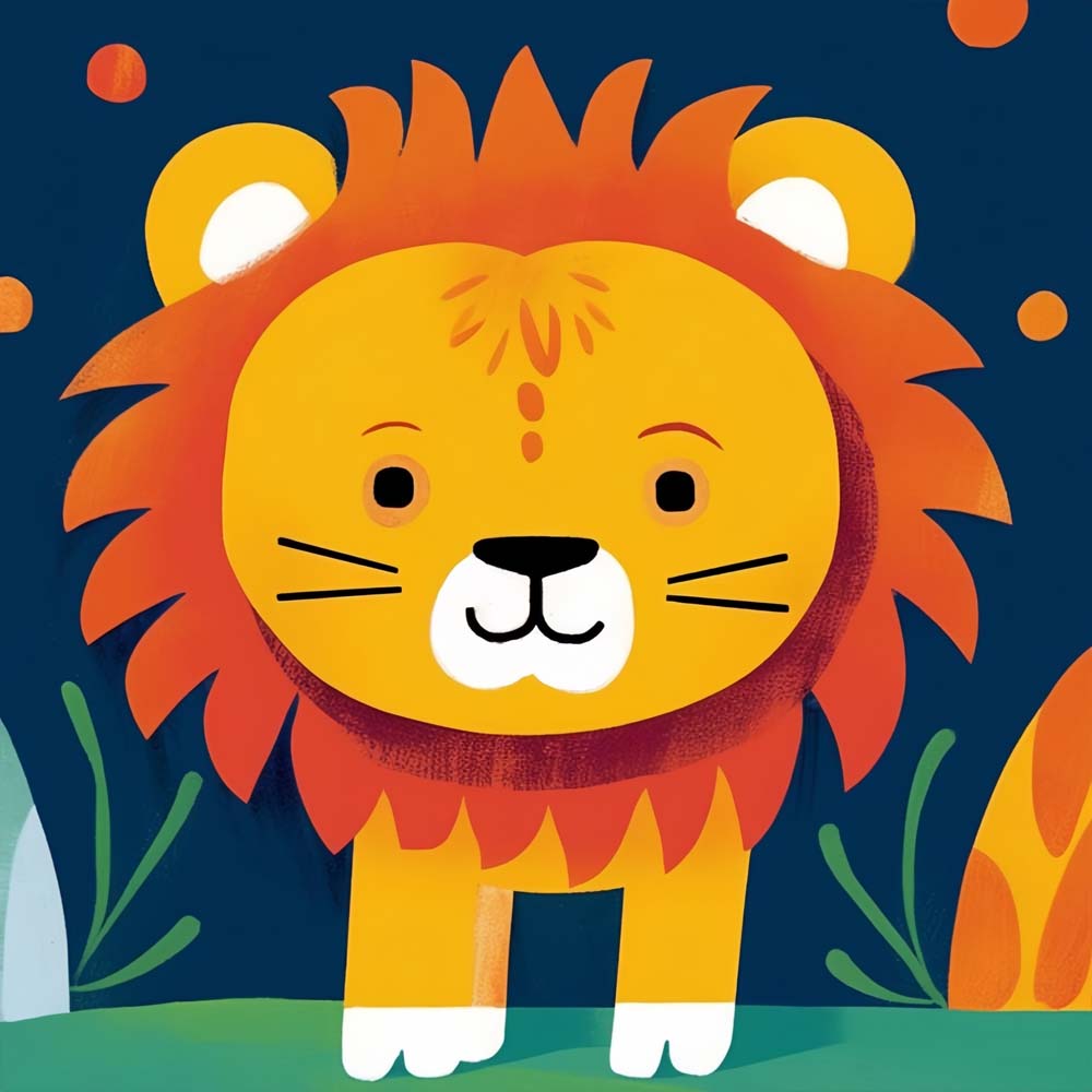 Cute Cartoon Lion Paint by Numbers for Kids