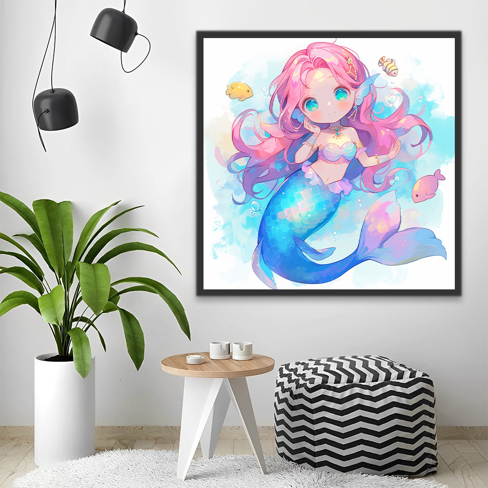 Cute Cartoon Mermaid Paint by Numbers