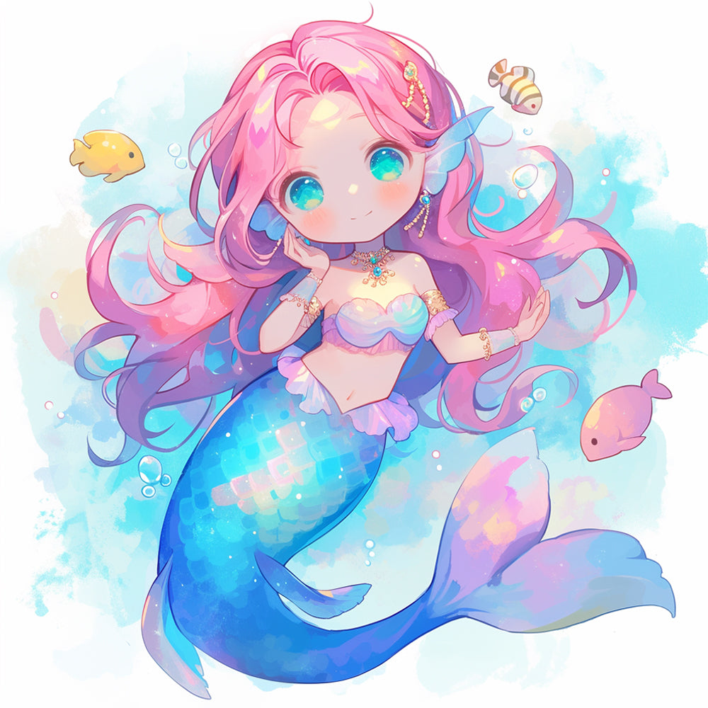 Cute Cartoon Mermaid Paint by Numbers