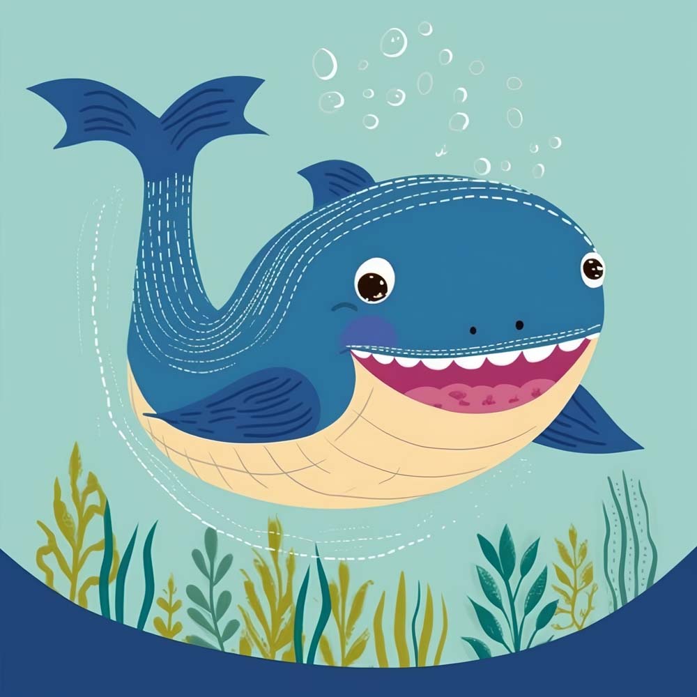 Cute Cartoon Shark Paint by Numbers for Kids