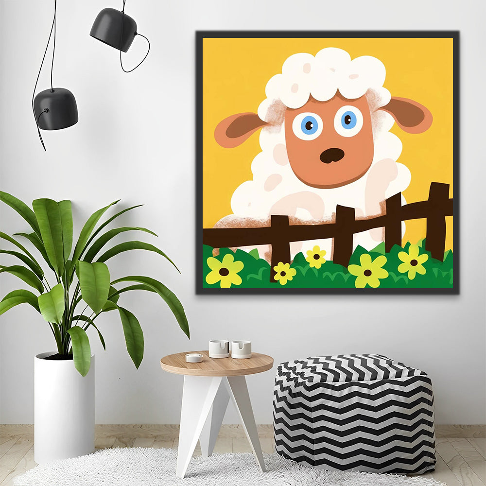 Cute Cartoon Sheep Paint by Numbers for Kids