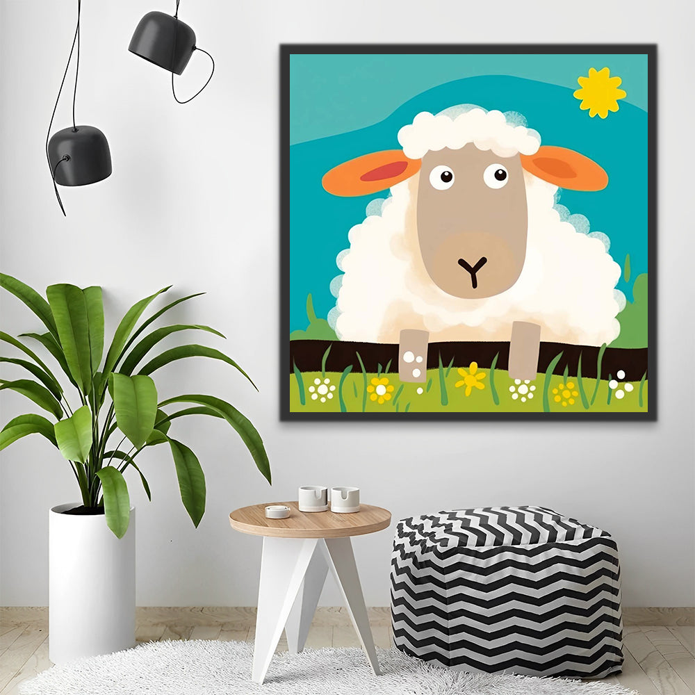 Cute Cartoon Sheep Paint by Numbers for Kids