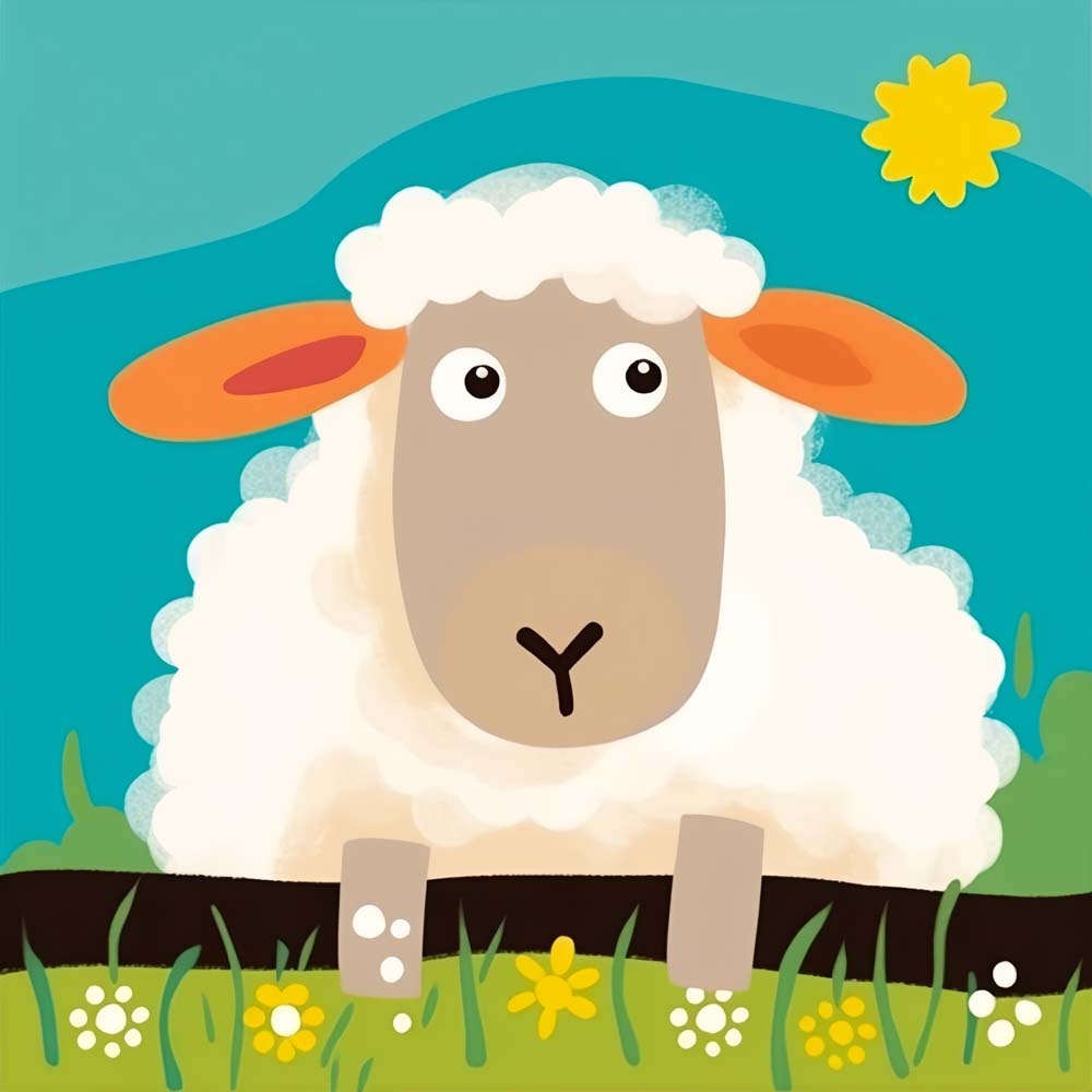 Cute Cartoon Sheep Paint by Numbers for Kids