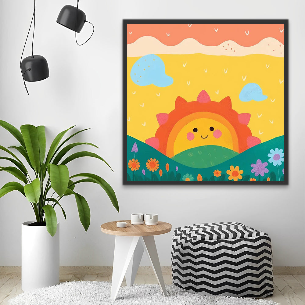 Cute Cartoon Sunrise Paint by Numbers for Kids