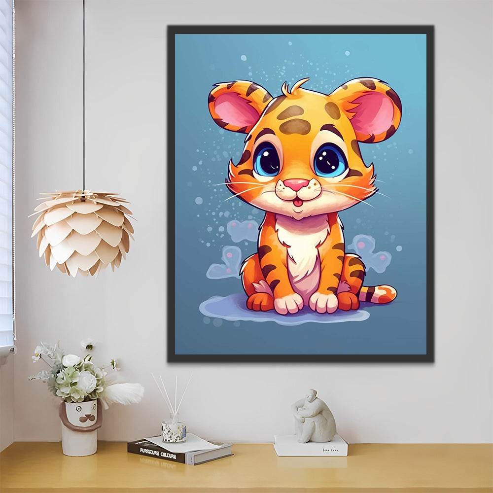 Cute Cartoon Tiger Paint by Numbers for Kids