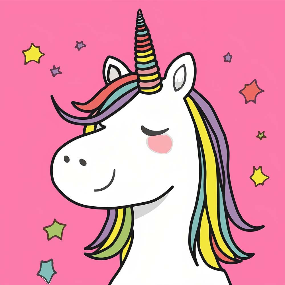 Cute Cartoon Unicorn Paint by Numbers for Kids