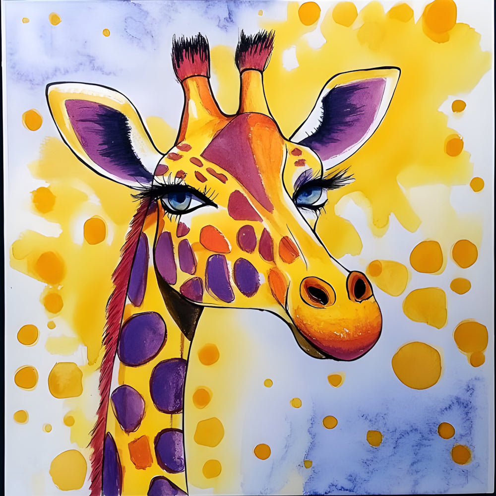 Cute Charming Giraffe Paint by Numbers