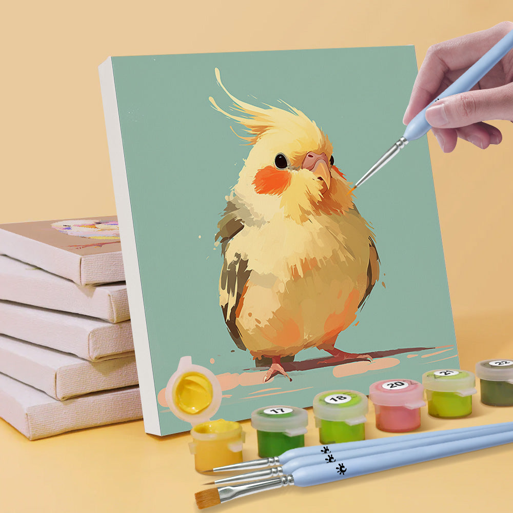 Cute Colorful Birds 6 Pieces Mini Paint by Numbers
