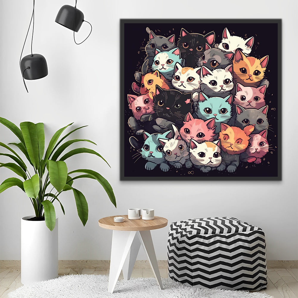 Cute Colorful Cats Paint by Numbers