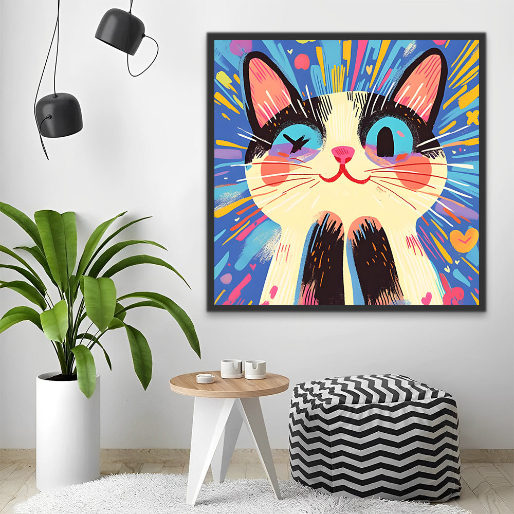 Cute Kitten in a Great Mood Paint by Numbers