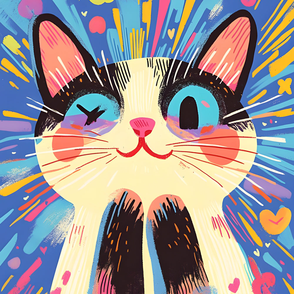 Cute Kitten in a Great Mood Paint by Numbers