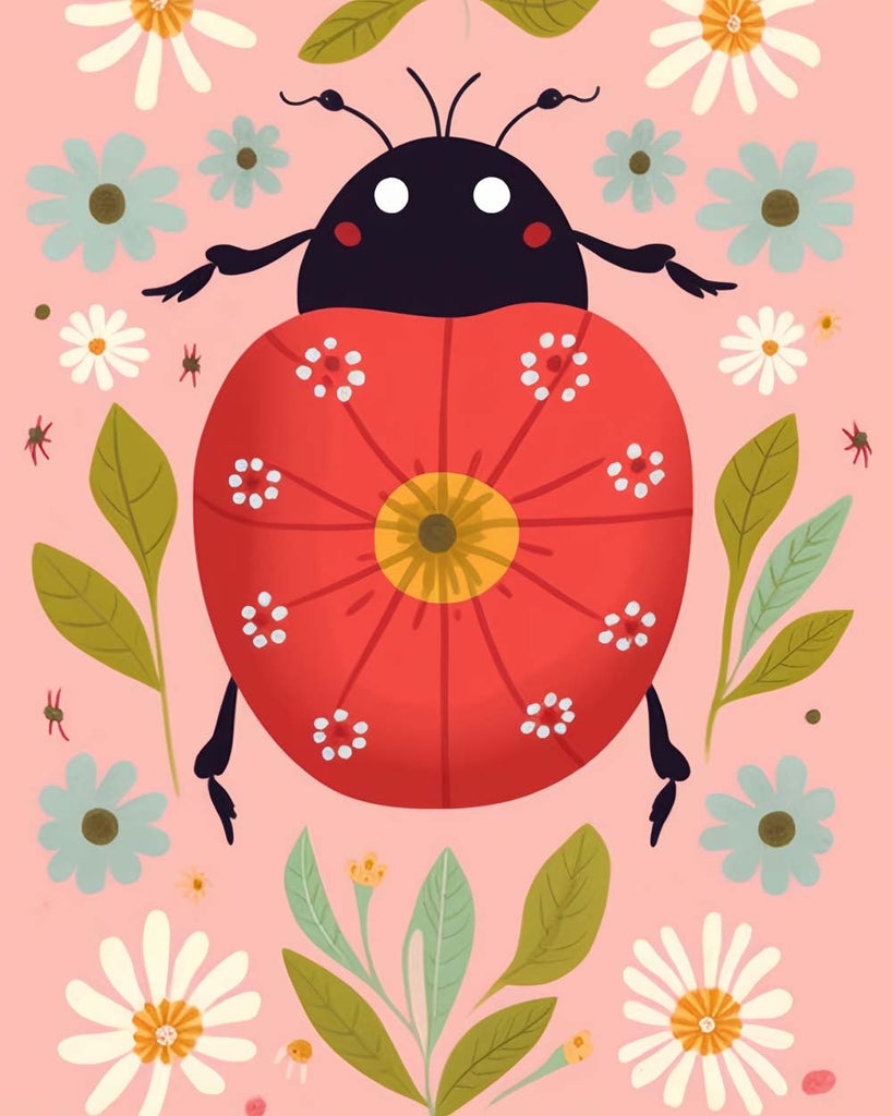 Cute Ladybug Paint by Numbers for Kids