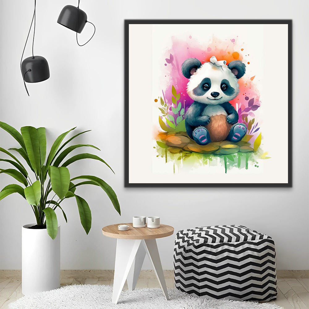 Cute Panda and Watercolor Paint by Numbers for Kids