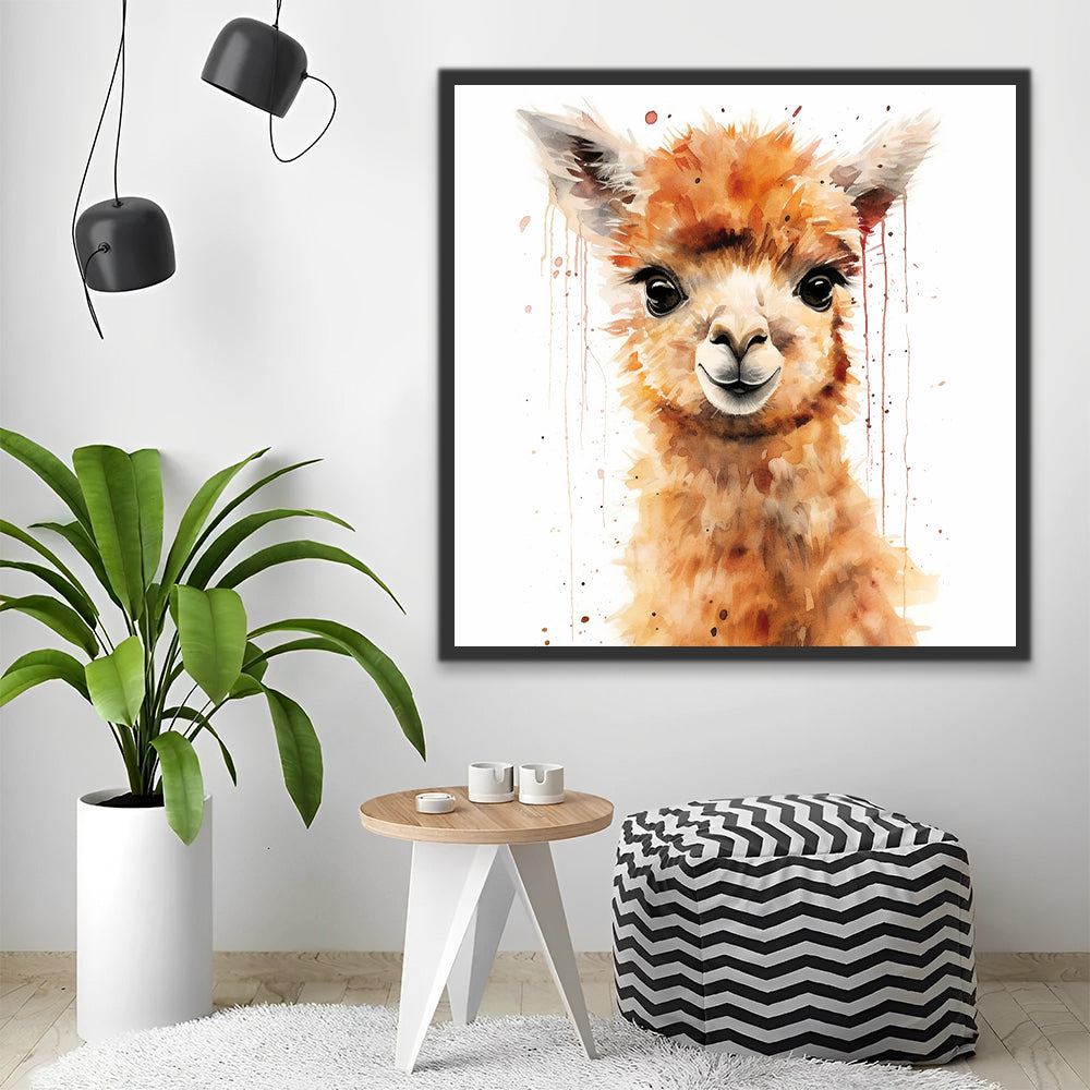 Cute Watercolor Alpaca Paint by Numbers