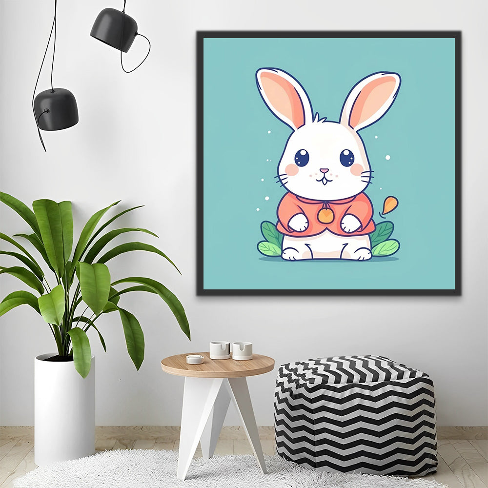 Cute White Rabbit Paint by Numbers for Kids