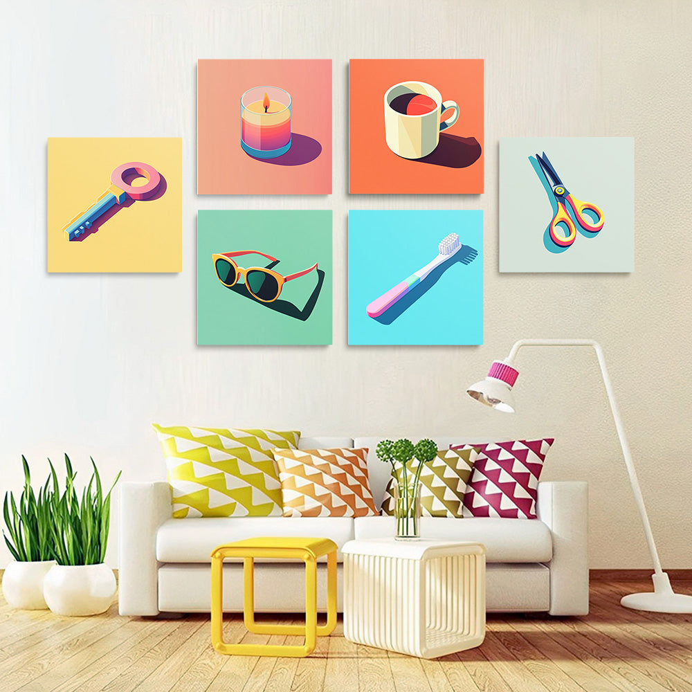 Daily Necessities 6 Pieces Mini Paint by Numbers