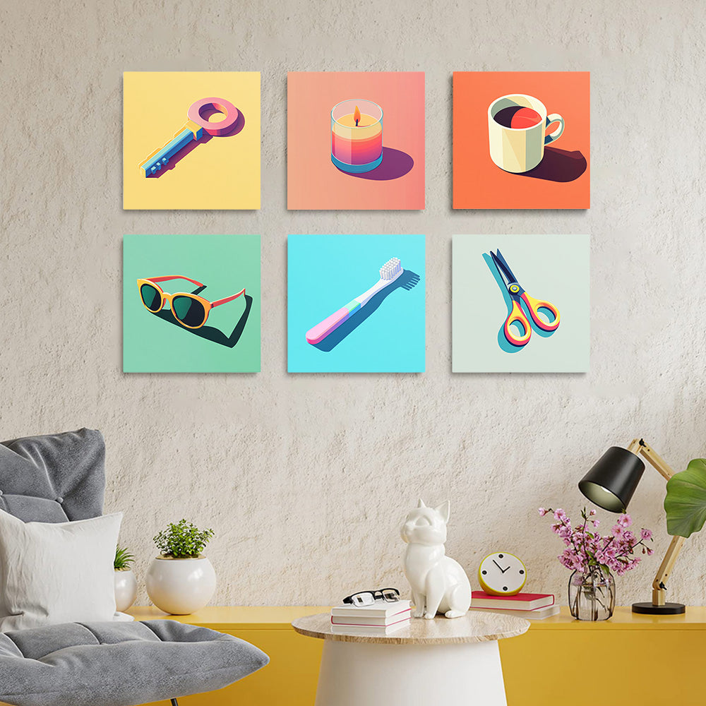 Daily Necessities 6 Pieces Mini Paint by Numbers