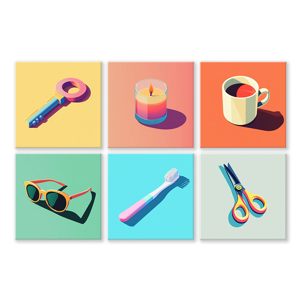 Daily Necessities 6 Pieces Mini Paint by Numbers