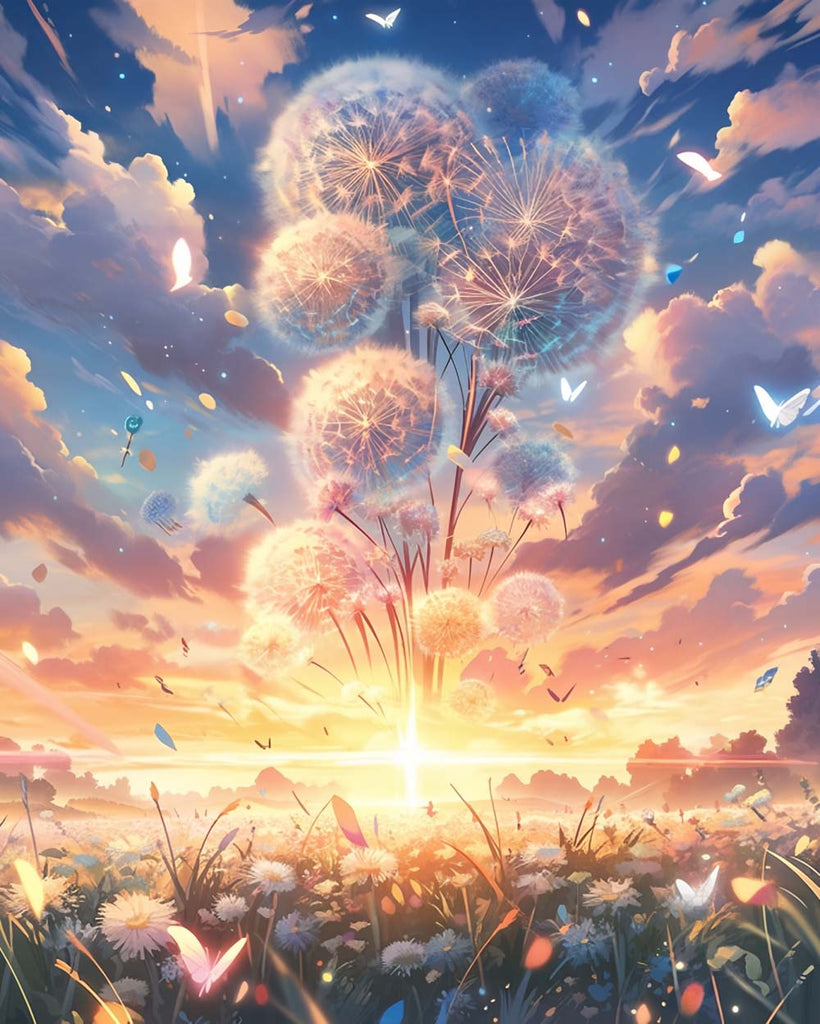 Dandelion and Sunset Paint by Numbers