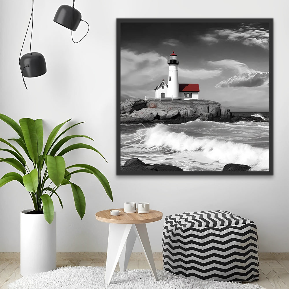 Dark Clouds and Lighthouse Paint by Numbers