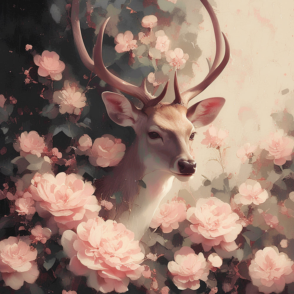 Deer in Flowers Paint by Numbers