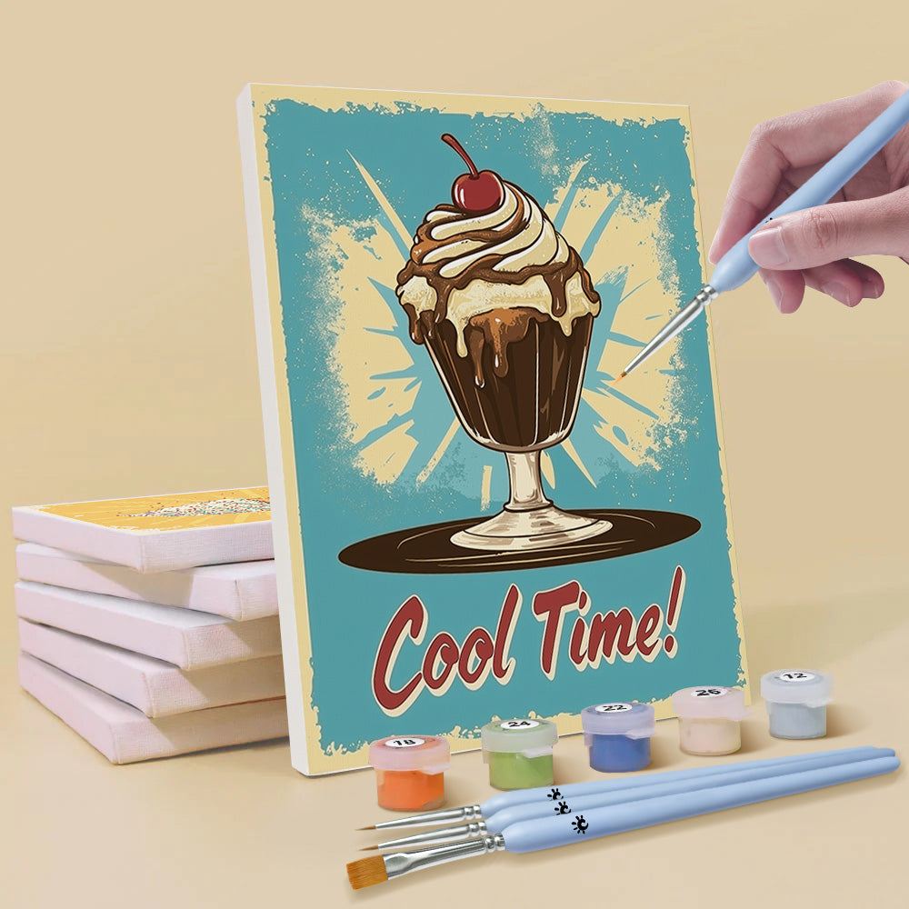 Delicious Cones and Popsicles 6 Pieces Mini Paint by Numbers