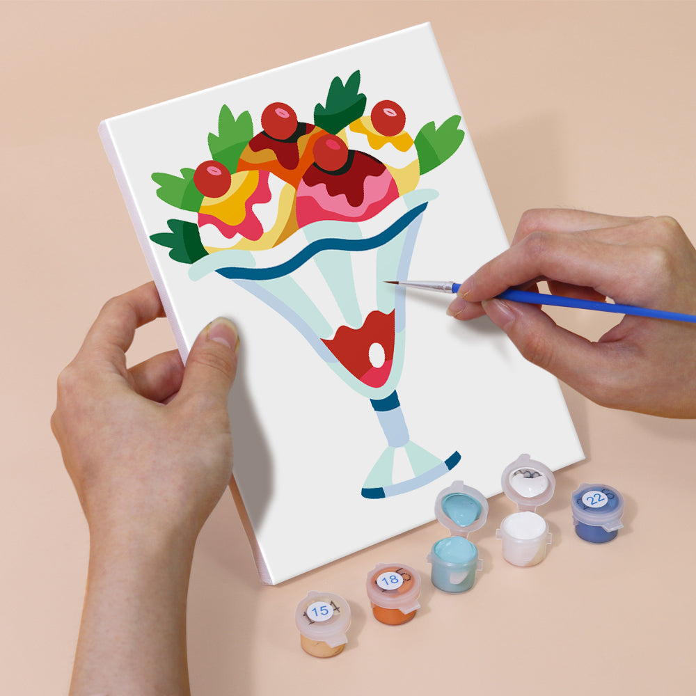 Delicious Ice Cream Balls 6 Pieces Mini Paint by Numbers