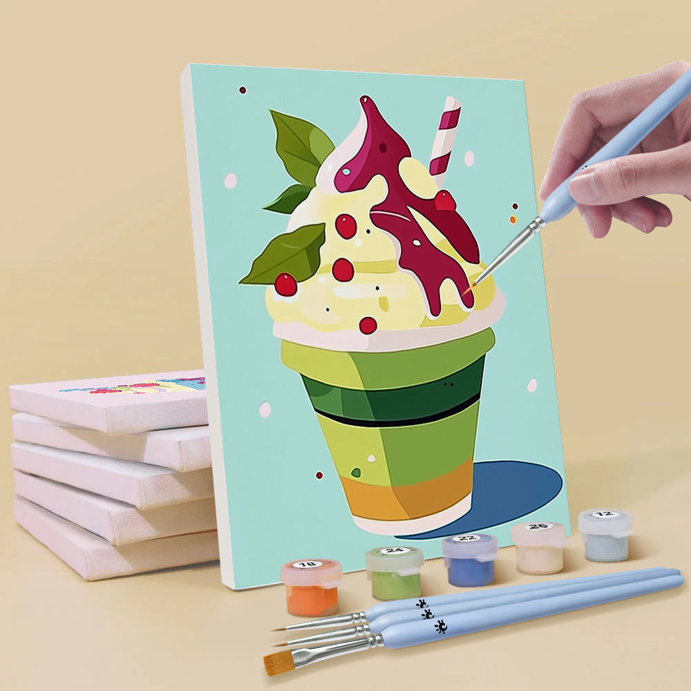 Delicious Ice Creams 6 Pieces Mini Paint by Numbers