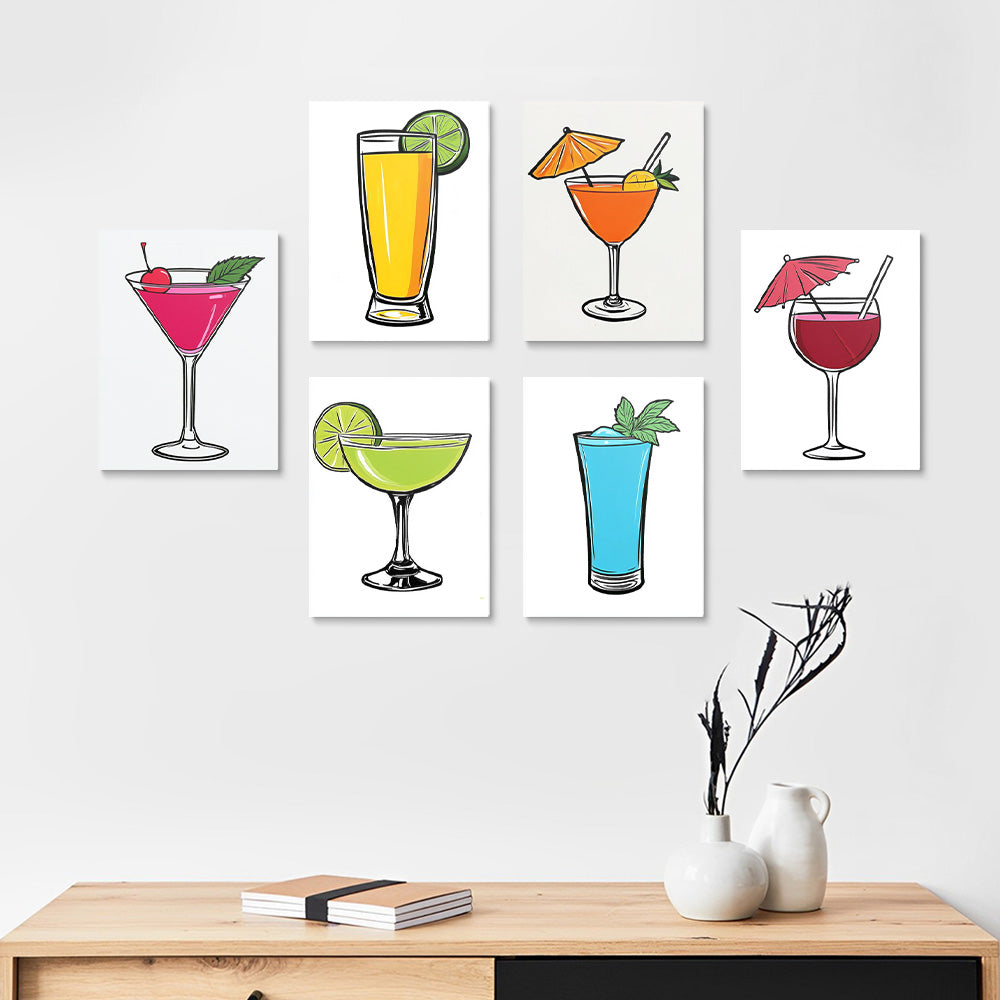 Delicious Juice 6 Pieces Mini Paint by Numbers