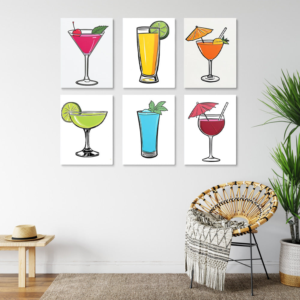 Delicious Juice 6 Pieces Mini Paint by Numbers