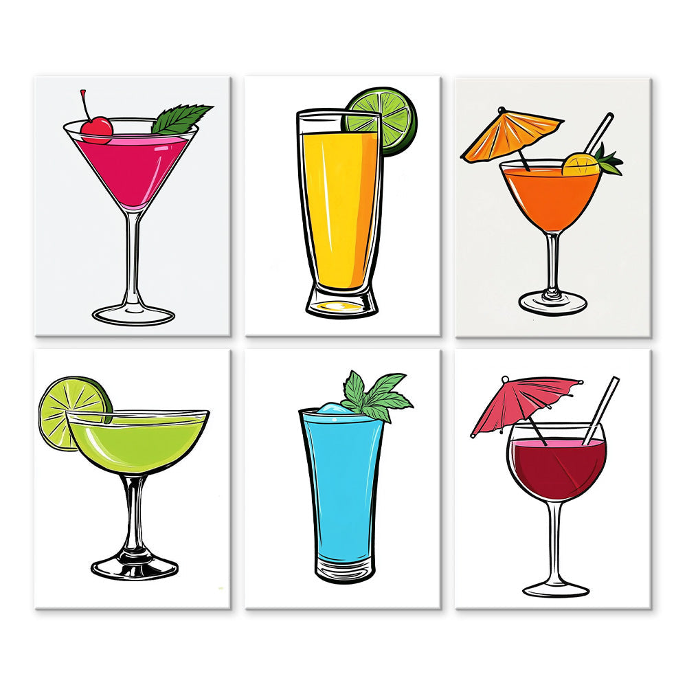 Delicious Juice 6 Pieces Mini Paint by Numbers