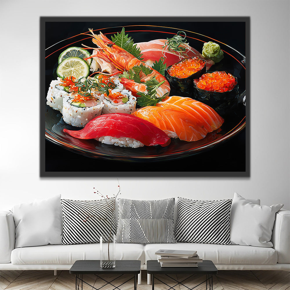 Delicious Seafood Sushi Paint by Numbers