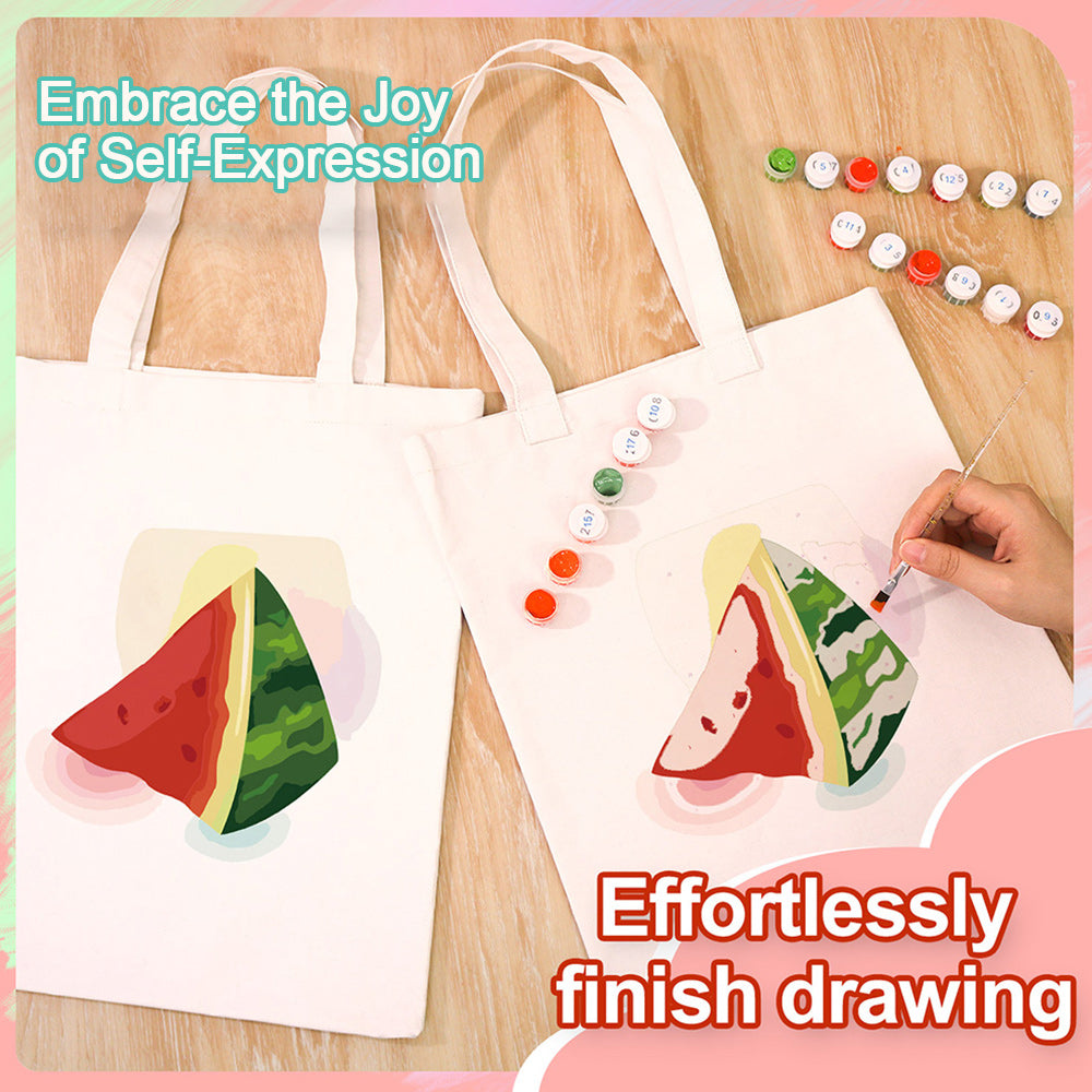 Delicious Watermelon Canvas Tote Bag Paint by Numbers