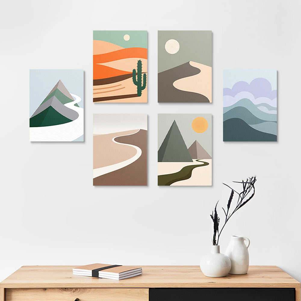 Deserts and Mountains 6 Pieces Mini Paint by Numbers 