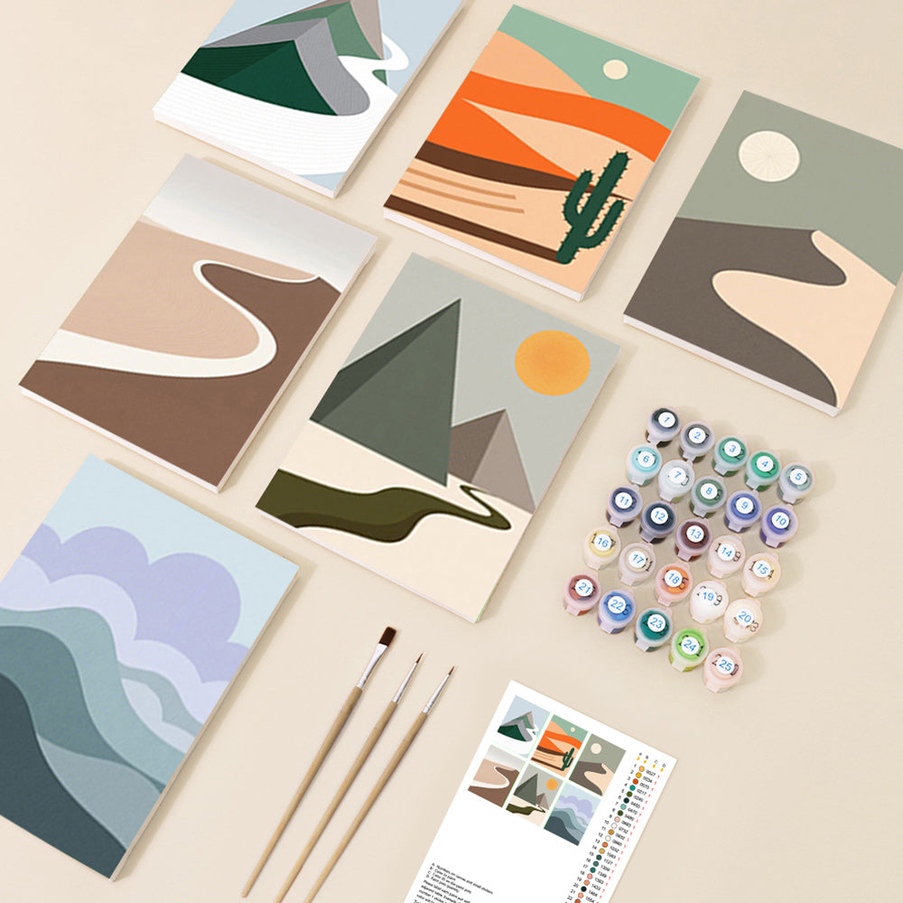Deserts and Mountains 6 Pieces Mini Paint by Numbers