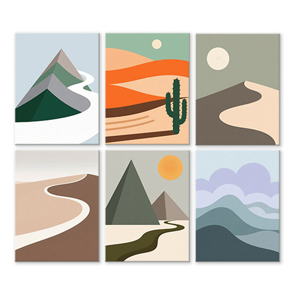 Deserts and Mountains 6 Pieces Mini Paint by Numbers