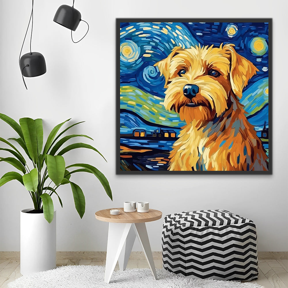 Dog and Starry Sky Paint by Numbers