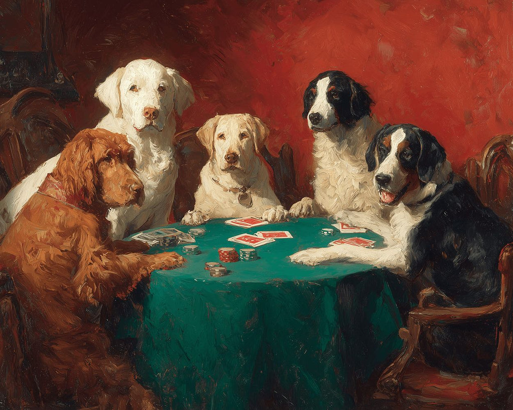 Dogs Playing Poker and Gambling Paint by Numbers