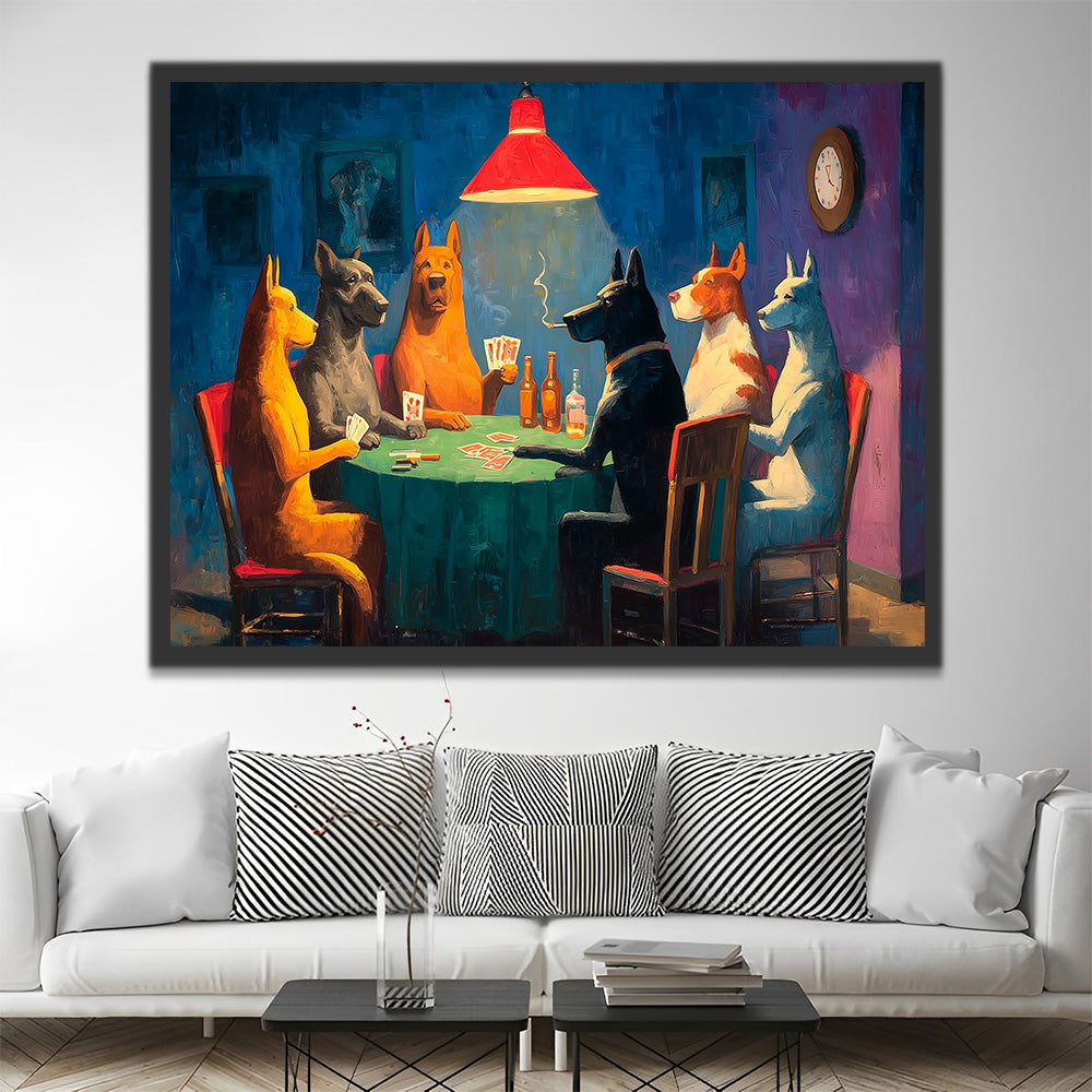 Dogs Playing Poker Paint by Numbers