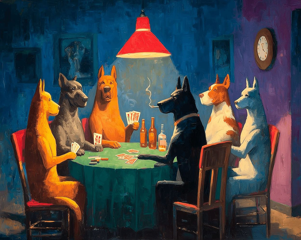 Dogs Playing Poker Paint by Numbers