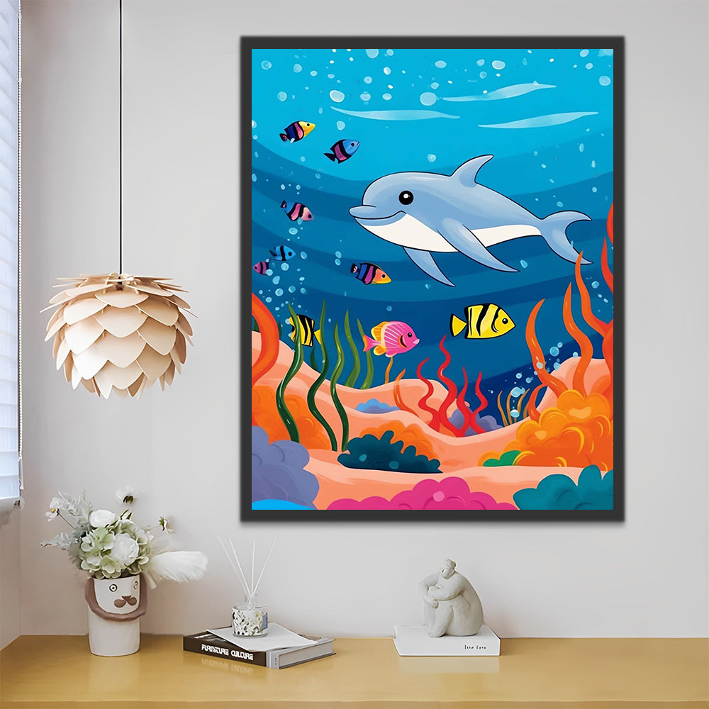 Dolphin and Fish Paint by Numbers for Kids