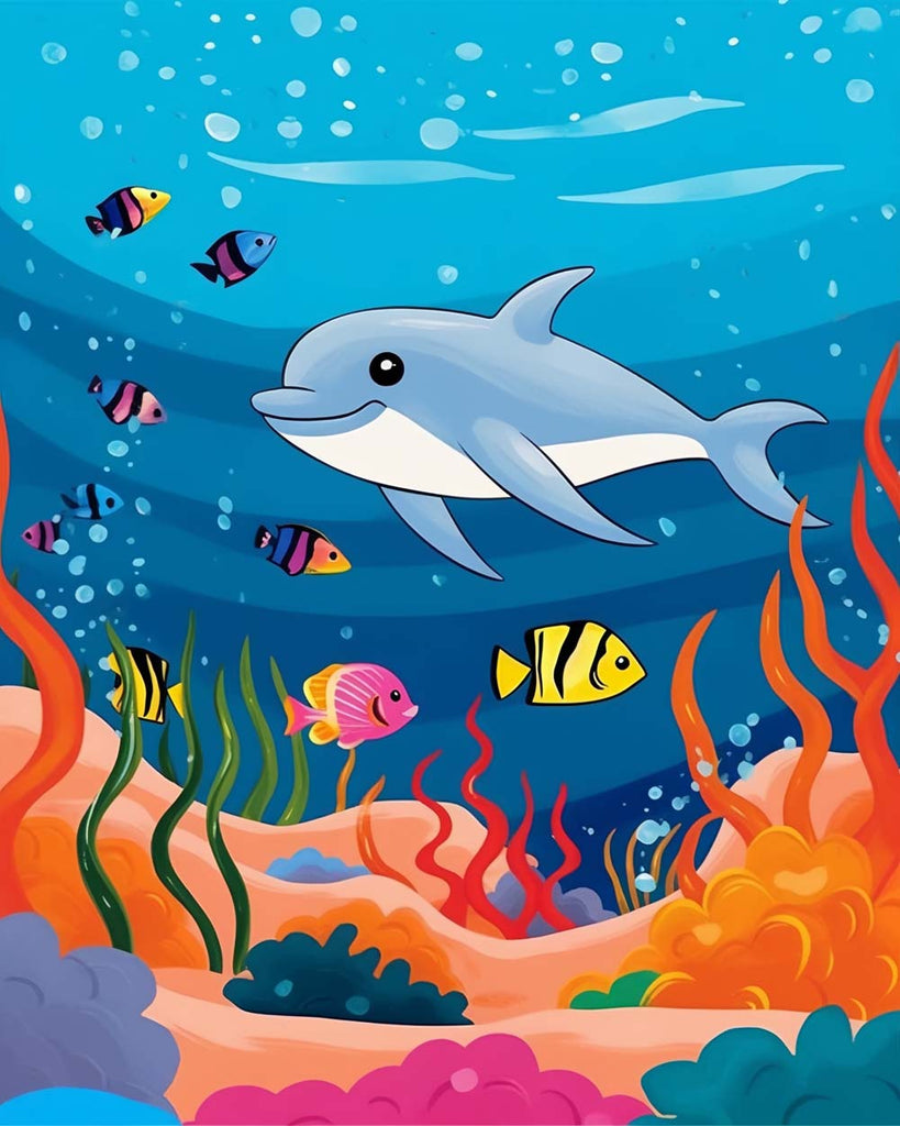 Dolphin and Fish Paint by Numbers for Kids