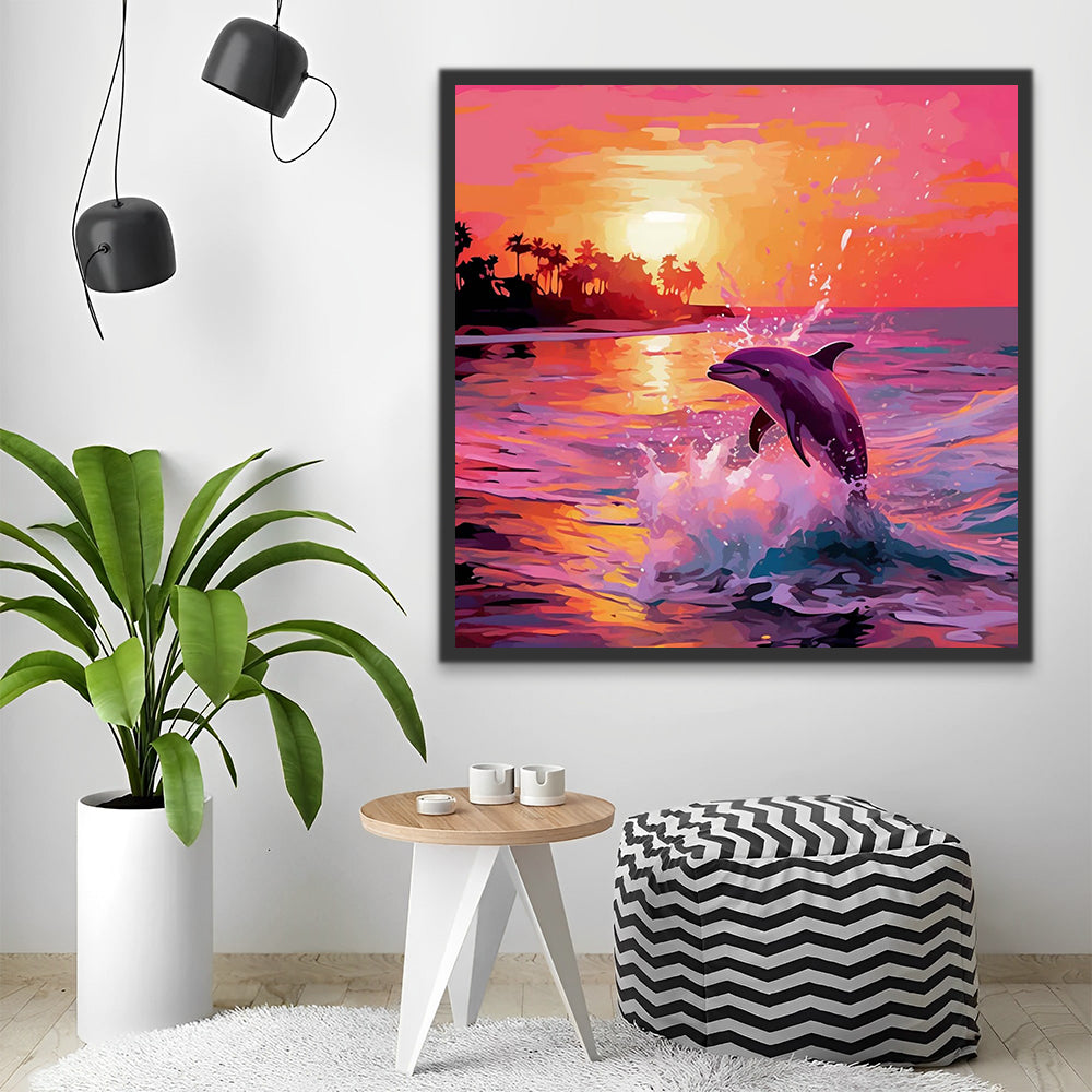 Dolphin and Sunset Paint by Numbers