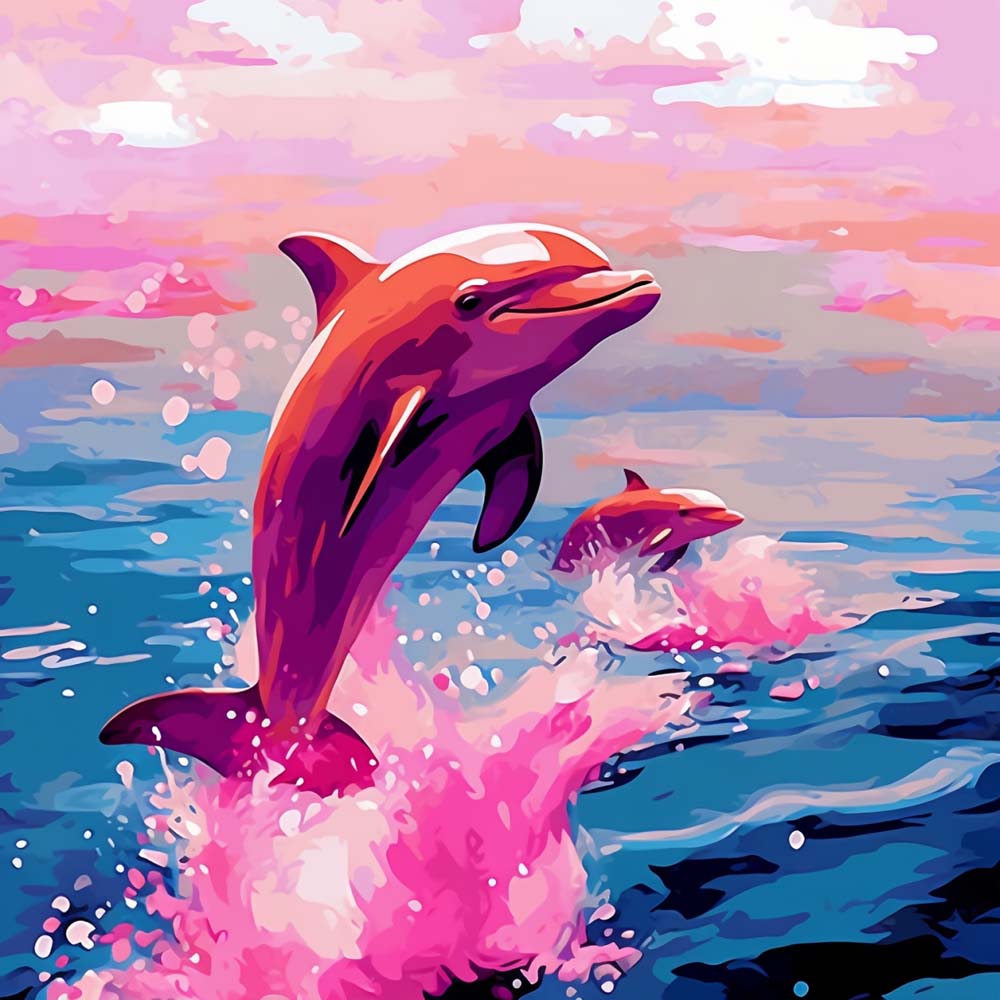 Dolphin Jumping out of the Sea Paint by Numbers